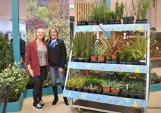 Justine Pignol and Mireille Rucartt of Volz Horticulture next to the nursery branch, their new activity since 2 year. Only young plants of Andre Briant, a range of shrubs, small trees and nursery products.